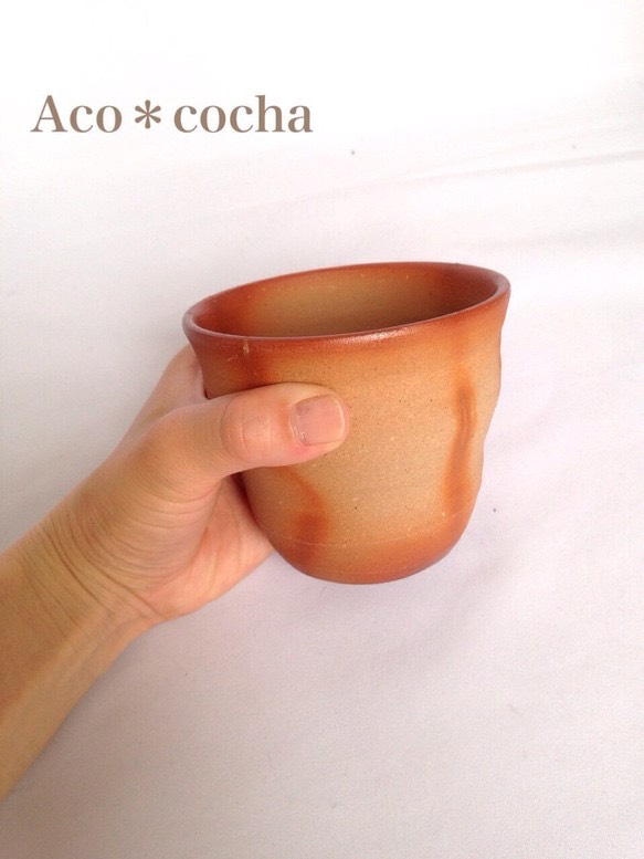 備前フリーカップ〜なみなみ〜（緋だすき） 3枚目の画像