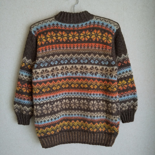 手編み★カラフルな段染めセーター ✴️L