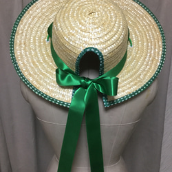 ポニーテール用麦わら帽子(Straw hat for ponytails) 1枚目の画像