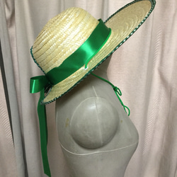 ポニーテール用麦わら帽子(Straw hat for ponytails) 2枚目の画像