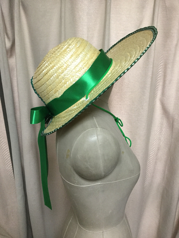 ポニーテール用麦わら帽子(Straw hat for ponytails) 2枚目の画像