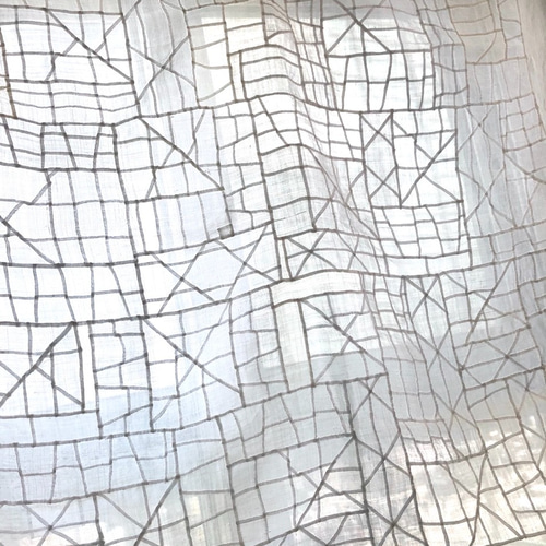 ポジャギ風タペストリー　白リネン 専用】刺繍生地のポジャギ風タペストリー 65×74の通販 by fu.wa