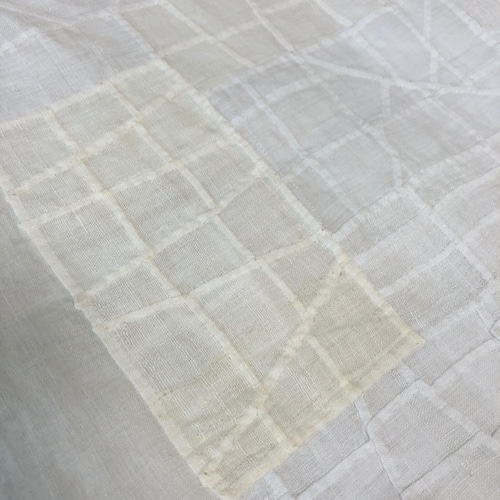 ポジャギ風タペストリー　白リネン 専用】刺繍生地のポジャギ風タペストリー 56×65の通販 by fu.wa