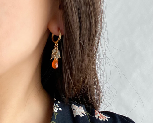 【ほぅ】宝石質カーネリアンのバタフライイヤリング バタフライ イヤリング[RGE599] Butterfly Earrings | グラフ