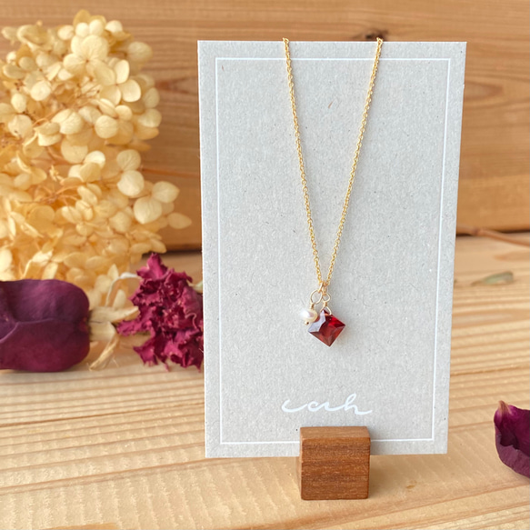 特集掲載》［1月誕生石］ガーネットの14kgf ネックレス ネックレス