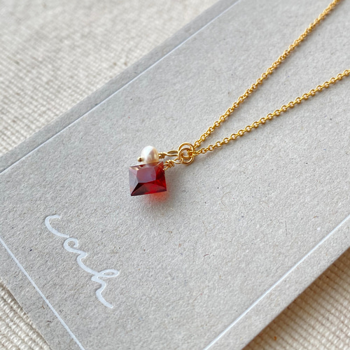 特集掲載》［1月誕生石］ガーネットの14kgf ネックレス ネックレス