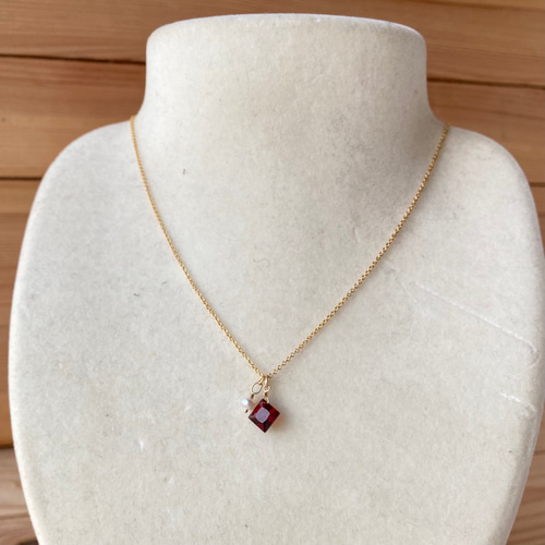 特集掲載》［1月誕生石］ガーネットの14kgf ネックレス ネックレス