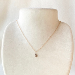 ［4月誕生石］ホワイトダイヤモンドチャームのシンプルな14kgf ネックレス 6枚目の画像