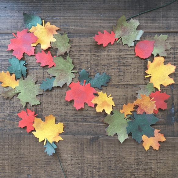 秋の森の葉ガーランド　＊再販＊ 1枚目の画像