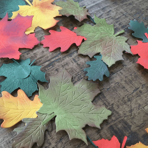 秋の森の葉ガーランド　＊再販＊ 4枚目の画像