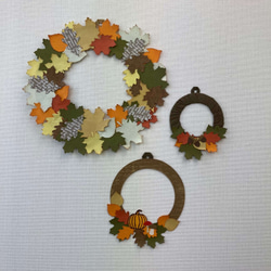 おうちハンドメイド ＊ 秋の葉っぱリースキット 1枚目の画像