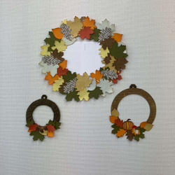 おうちハンドメイド ＊ 秋の葉っぱリースキット 4枚目の画像