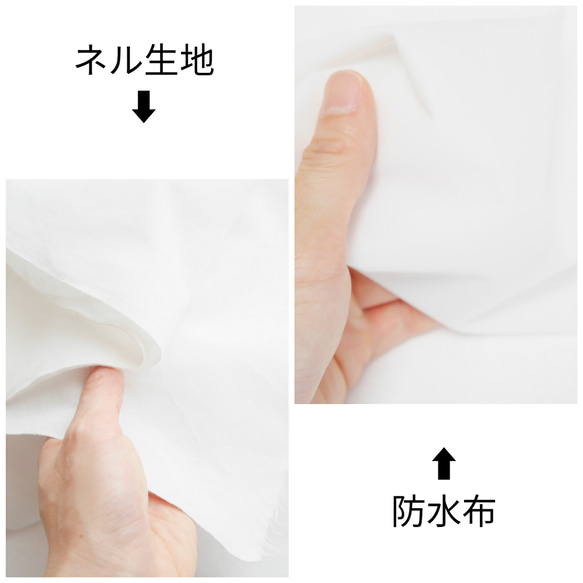 ホワイト×黒ドット柄　布ナプキンMサイズ　生理用　防水布入り 4枚目の画像