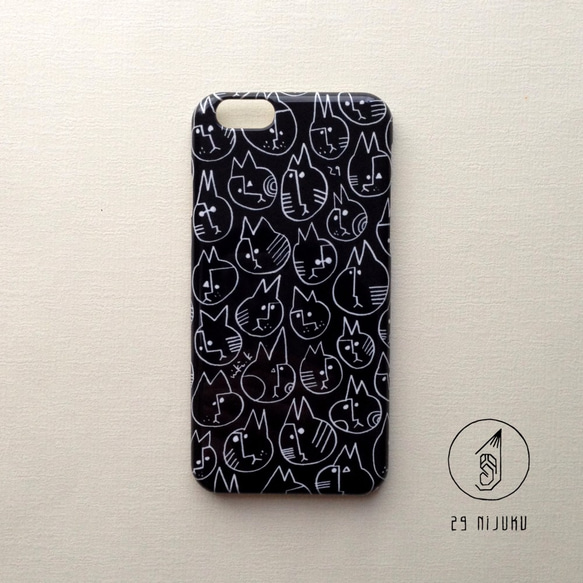 【受注制作】ツノネコ/クロ【iPhone6/6s case】 1枚目の画像