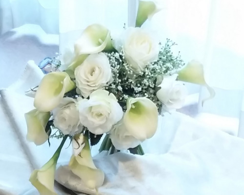 造花ブーケ シルバーリボン付き パール « ブーケ 花束の保存専門店 シンフラワー ウエディング