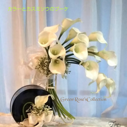 再販できます‼カラーとカスミ草のクラッチブーケ　G&R作品　アーティフィシャルフラワー仕様のオリジナルデザイン 4枚目の画像