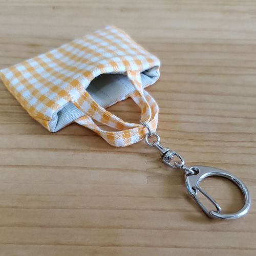 ミニミニトートバッグのバッグチャーム キーホルダー キーリング