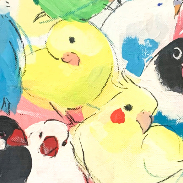 原画「いろいろインコとフィンチ」 4枚目の画像