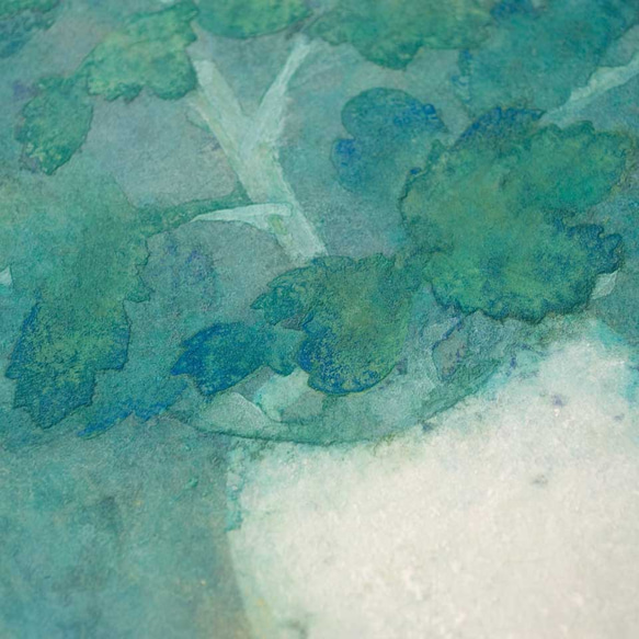日本画 「はな」 菊の花一輪の絵画 額縁付 4枚目の画像