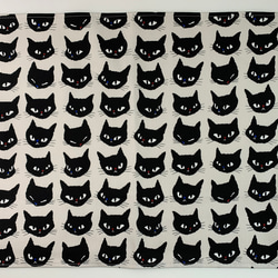 サイズが選べる　ランチョンマット　♡ ナフキン　♡ 黒猫　ネコ 1枚目の画像