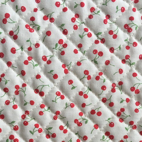 防災頭巾カバー 背もたれタイプ｜椅子用 キルティング｜さくらんぼ