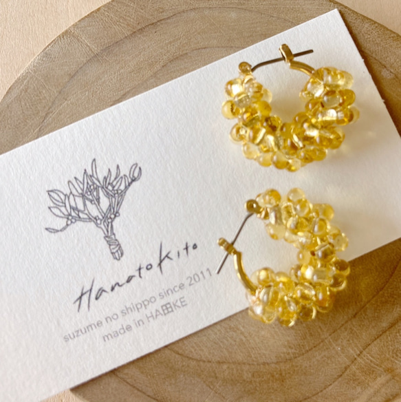 ♡ハンドメイド♡ビジューピアスイヤリング№265 復刻デザイン♡《 Elegant flower bijou circle 》 エレガント