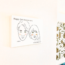 2周年記念 】A4似顔絵アートパネル♡イラストオーダー 記念日 イラスト