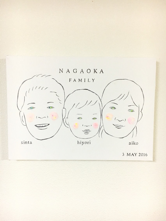 A4 家族似顔絵ボード シンプル オーダーメイド その他アート