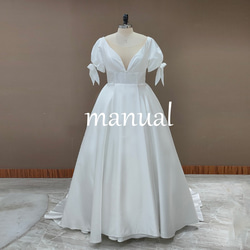 ウエディングドレス.白.Aライン.オーガンジー.刺繍レース.サテン.Y2539 オーダー制作】ウエディングドレス.白.Aライン.オーガンジー.刺繍