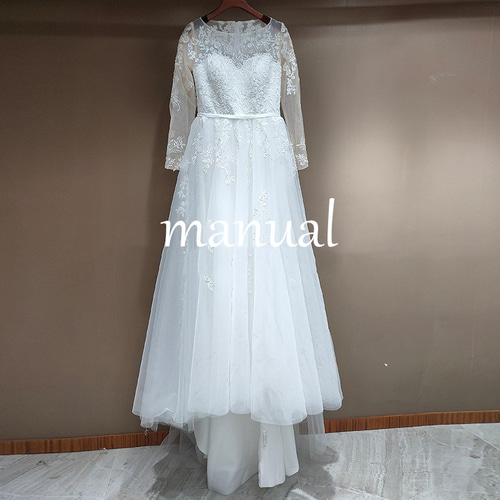 ヴィンテージ袖付きドレスウェディングドレス結婚式披露宴二次会ドレス 