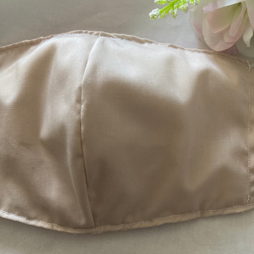 ハンドメイド不織布マスクが見えるカバーピンク花柄チュール刺繍  