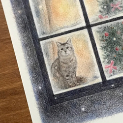 クリスマスと猫のポストカード 4枚セット 2枚目の画像
