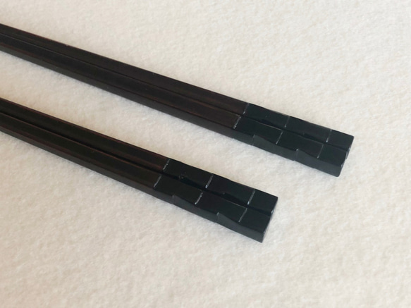 箸　市松　黒×溜塗（長さ23㎝） 2枚目の画像