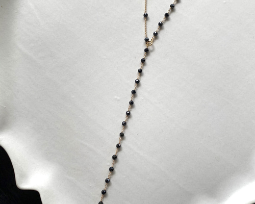 K14GF ブラックスピネル2wayロングネックレス ネックレス・ペンダント