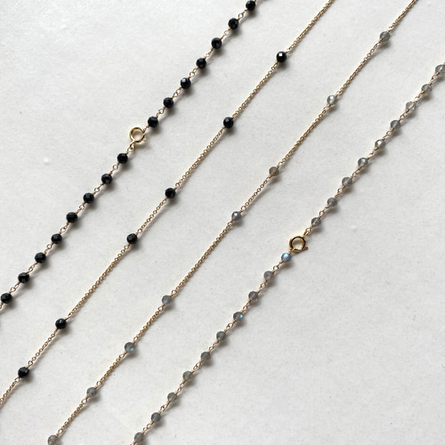 K14GF ブラックスピネル2wayロングネックレス ネックレス・ペンダント
