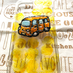 黄色のカーとシャボン玉iPhoneケース 3枚目の画像