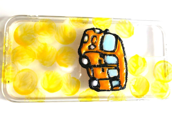 黄色のカーとシャボン玉iPhoneケース 8枚目の画像