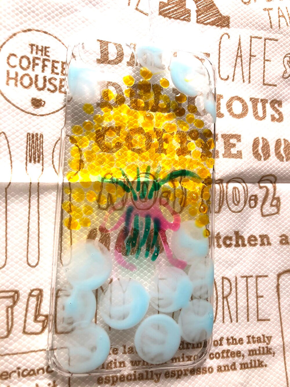シャボン玉に浮かぶミモザの花束iPhoneケース 3枚目の画像