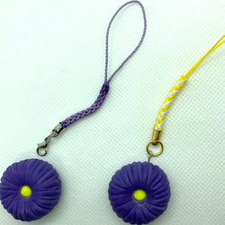 和菓子ねりきり紫の花ストラップ 5枚目の画像