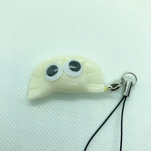 【椰子】キーホルダー 馬革】餃子 ストラップ／キーホルダー E ヤキメアリアオ