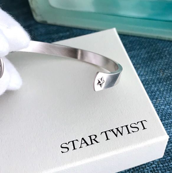 STARTWIST『ダブルスターバングルFT－W5』シルバー９５０☆メンズ☆ 6枚目の画像