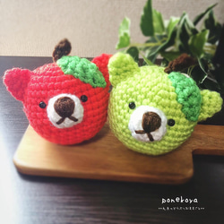 猫 おもちゃ りんご あみぐるみ ハンドメイド Lサイズ】毛糸のキングくまりんご あみぐるみ ぽねこ 通販