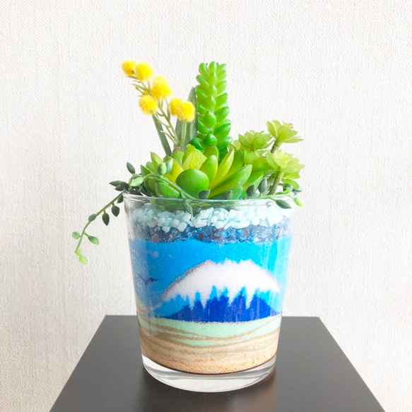 多肉植物の寄せ植え♡カラーサンドアート 1枚目の画像