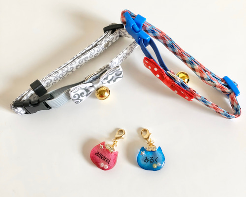 猫ちゃんお名前入り】首輪チャーム♦︎オーダーメイド受付中