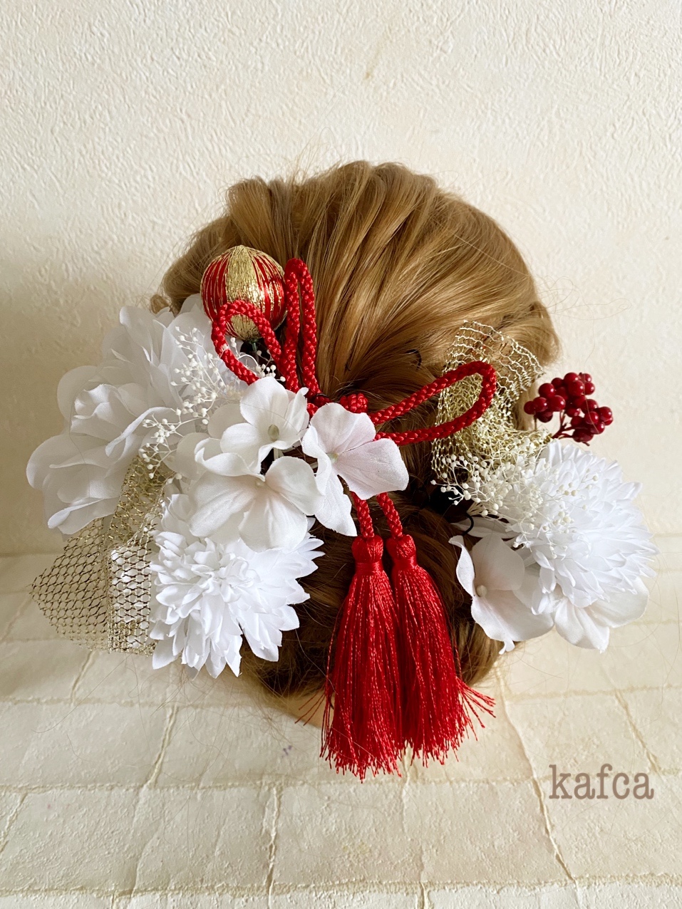 ★和装シリーズ11 成人式 髪飾り 結婚式　成人式 かすみ草タッセル フラワーヘッドドレス