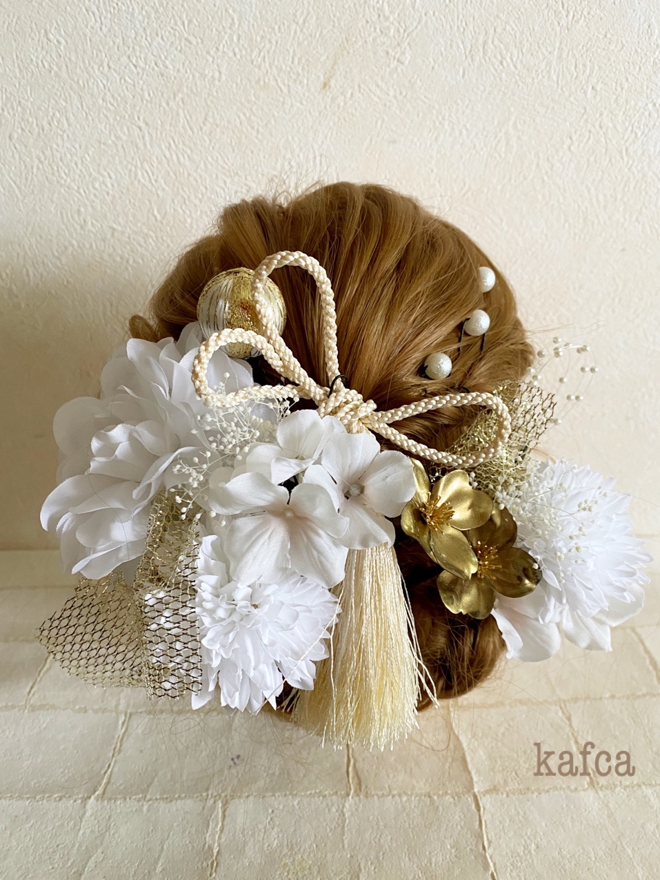 ★和装シリーズ12 成人式 髪飾り 結婚式　成人式 かすみ草タッセル フラワーヘッドドレス