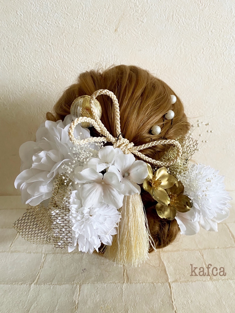♡和装シリーズ12 成人式 髪飾り 結婚式　成人式 かすみ草タッセル フラワーヘッドドレス