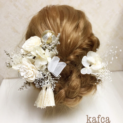 寧々】牡丹の正絹つまみ細工髪飾り 成人式 卒業式 結婚式 かんざし 飾