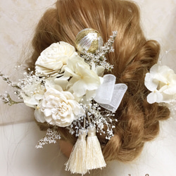 ★#1和装 結婚式 成人式 ウェディング ヘッドドレス 髪飾り 2枚目の画像