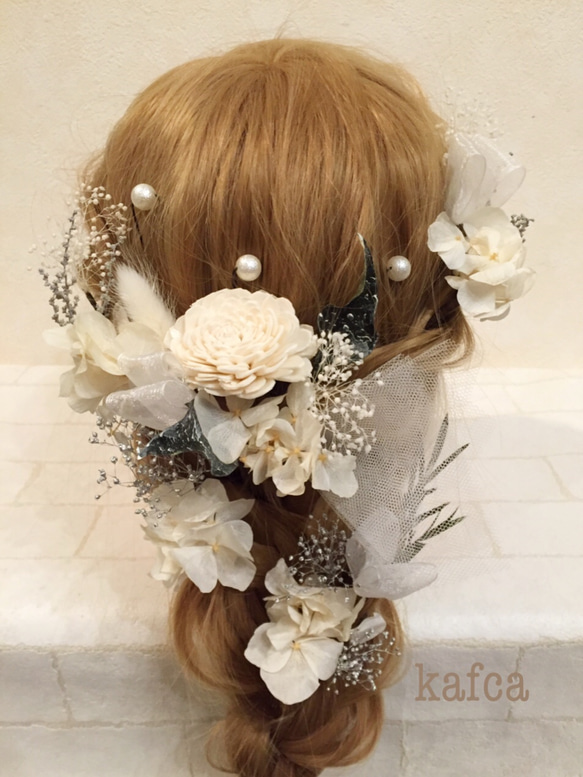 ♡♪23 結婚式 成人式 ウェディング ヘッドドレス 髪飾り 2枚目の画像
